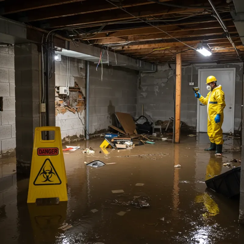Flooded Basement Electrical Hazard in Cherokee, OK Property
